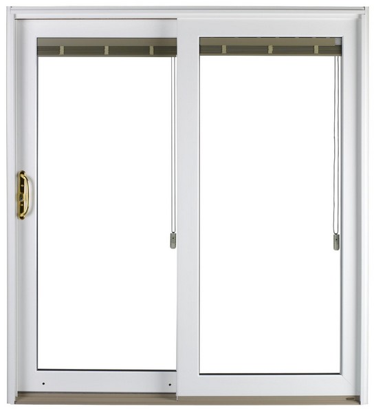 Exterior View | White | No Glass Dividers | Polished Brass Handle | Blinds with Cord Operator