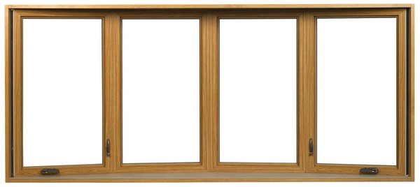 Interior View | Light Oak Finish | No Glass Dividers | Four Window Bow